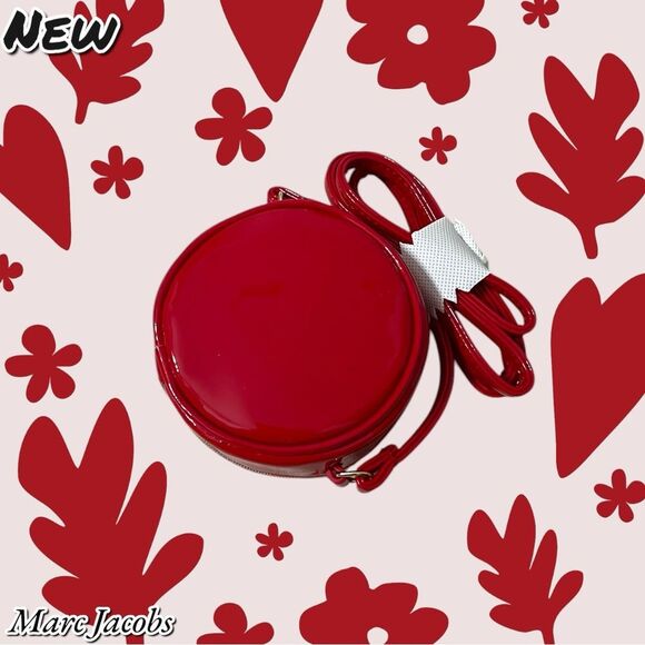 New NWOT Marc Jacobs Red Patent Leather Crossbody Bag Coin Purse - Picture 2 of 7